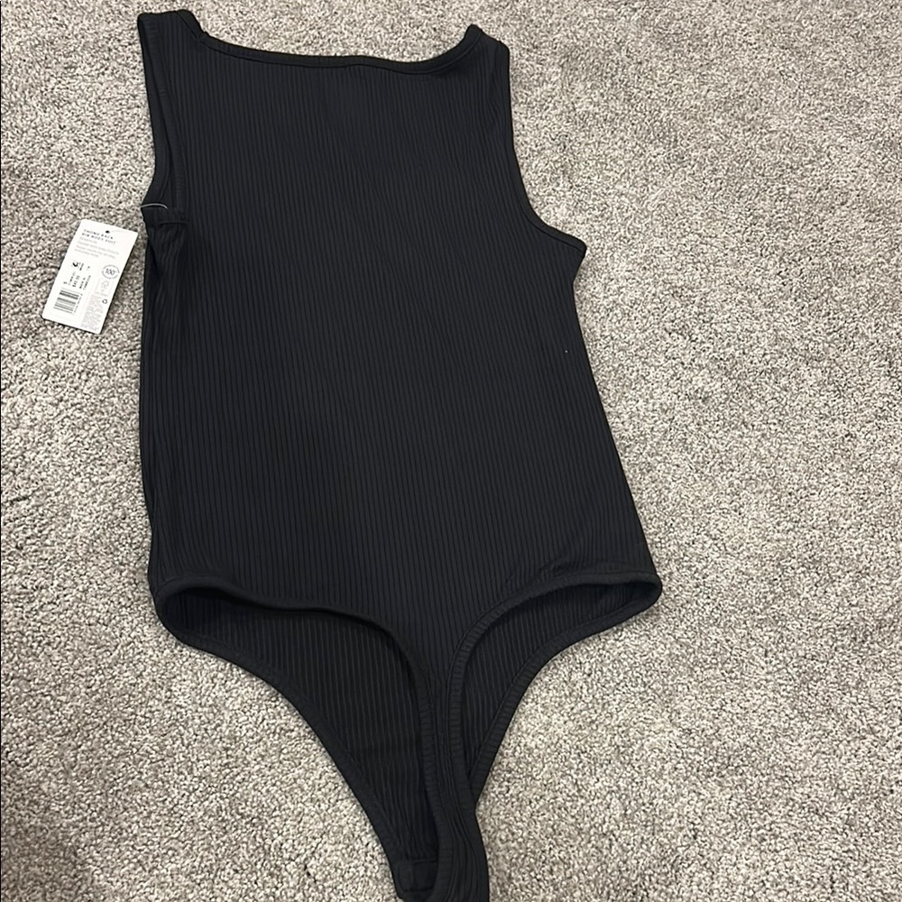 Black Ribbed Bodysuit - Picture 3 of 3